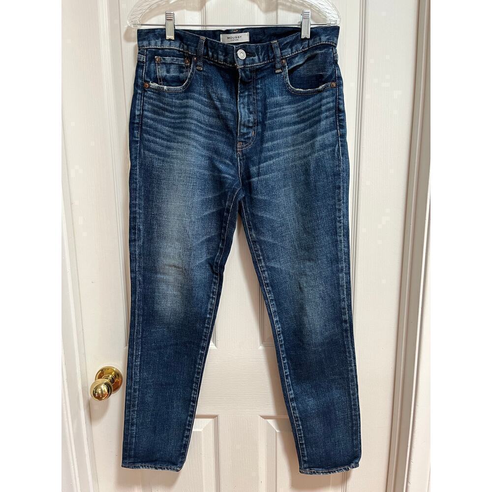 Moussy Vintage Dark Wash Straight Leg Denim Jeans 29 Made in Japan